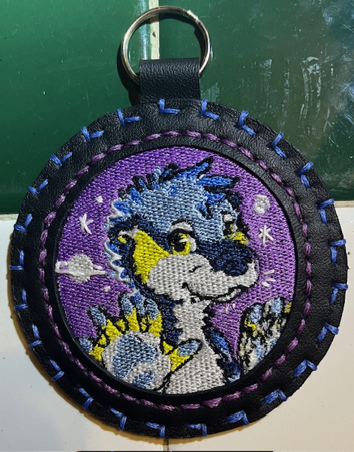 Example 1 of embroidered character badges- machine embroidered.